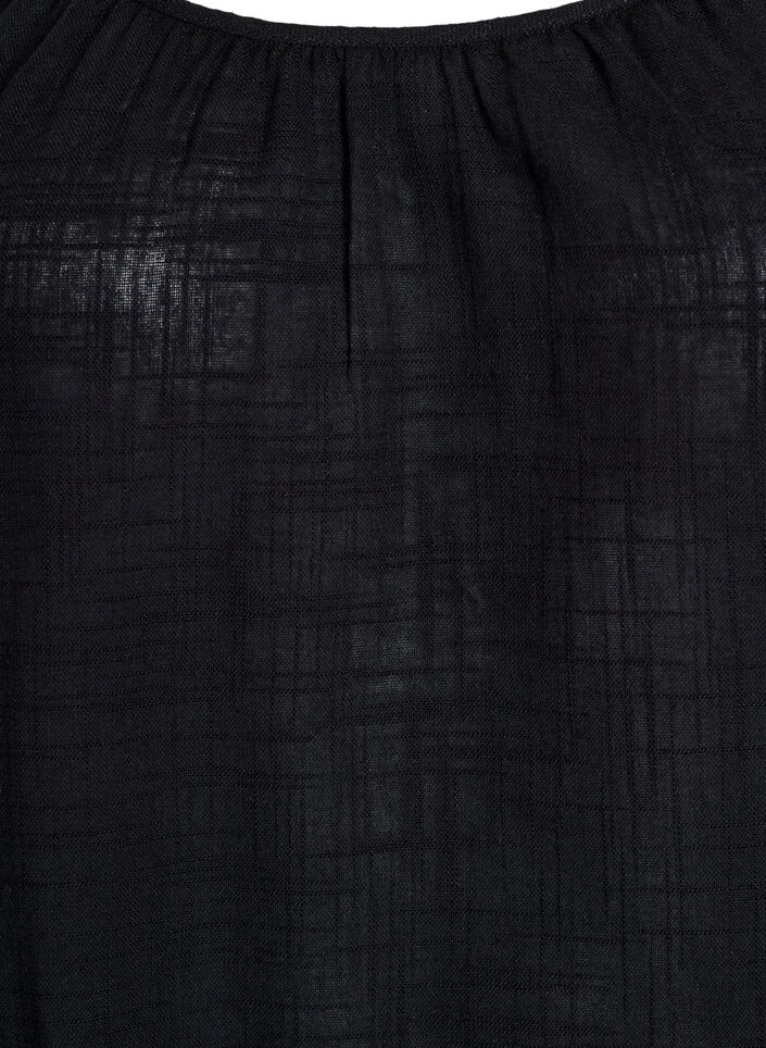 FLASH - Midilengte katoenen jurk met bandjes, Zwart, Packshot image number 2