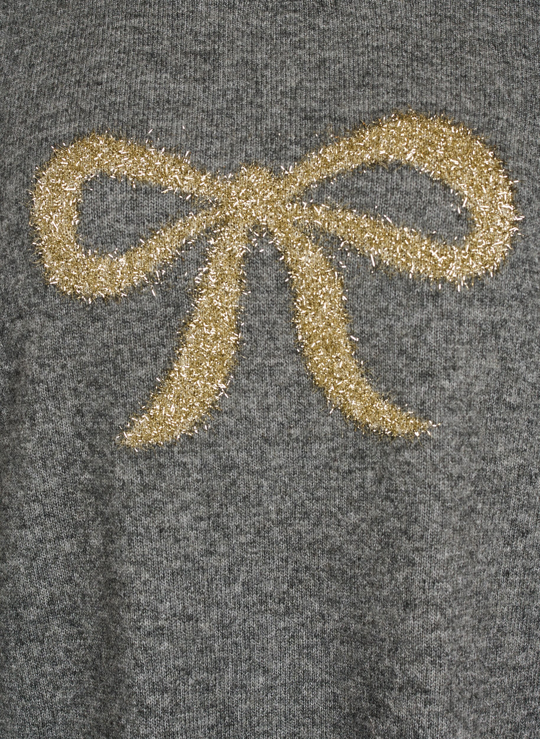 ZizziGebreide jumper met glitterstrik, Grijs, Packshot image number 2