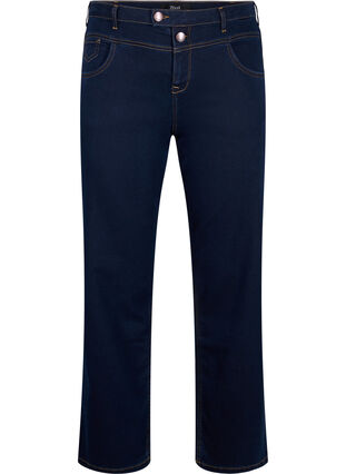 ZizziRegular fit Gemma jeans met hoge taille, Blue denim, Packshot image number 0
