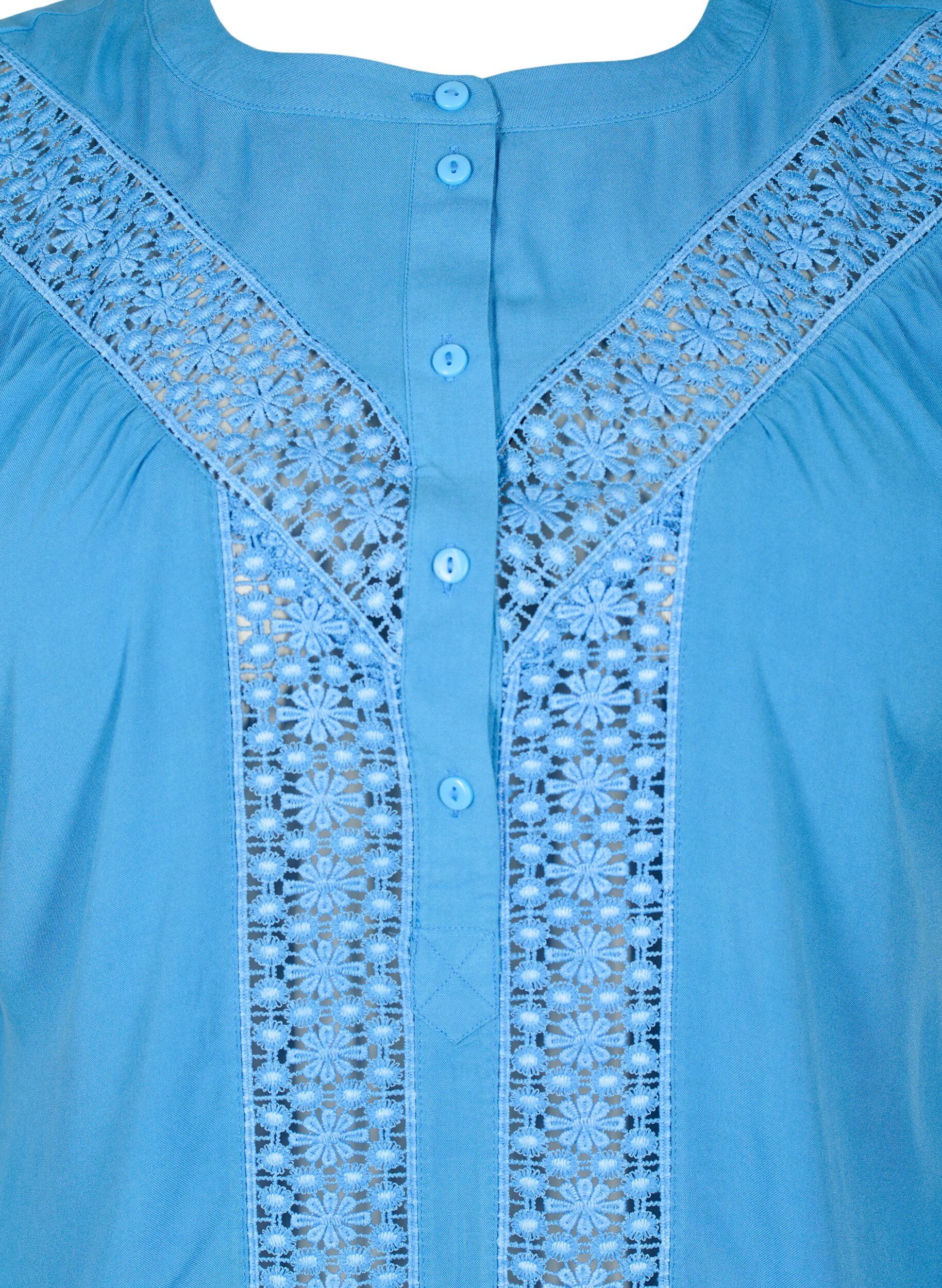 ZizziViscose blouse met kanten afwerking, Marina, Packshot image number 2