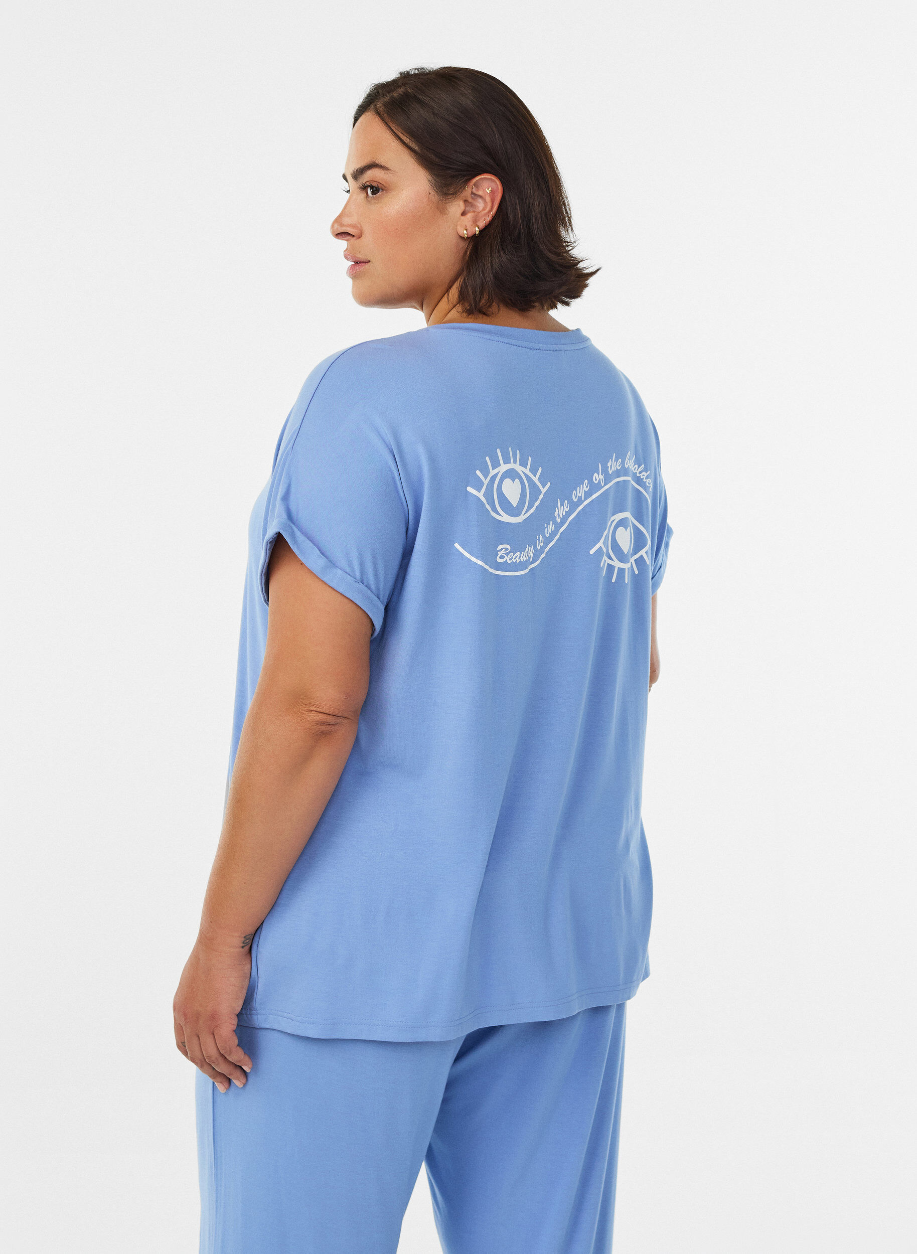 ZizziLosse viscose nachtshirt, Blauw, Model image number 2