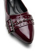 Wide fit - Ballerina met bandje en studs, Bruin, Packshot image number 3