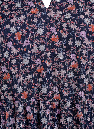 ZizziTunic met bloemenprint en glitterdraden, Navy Flower AOP, Packshot image number 2