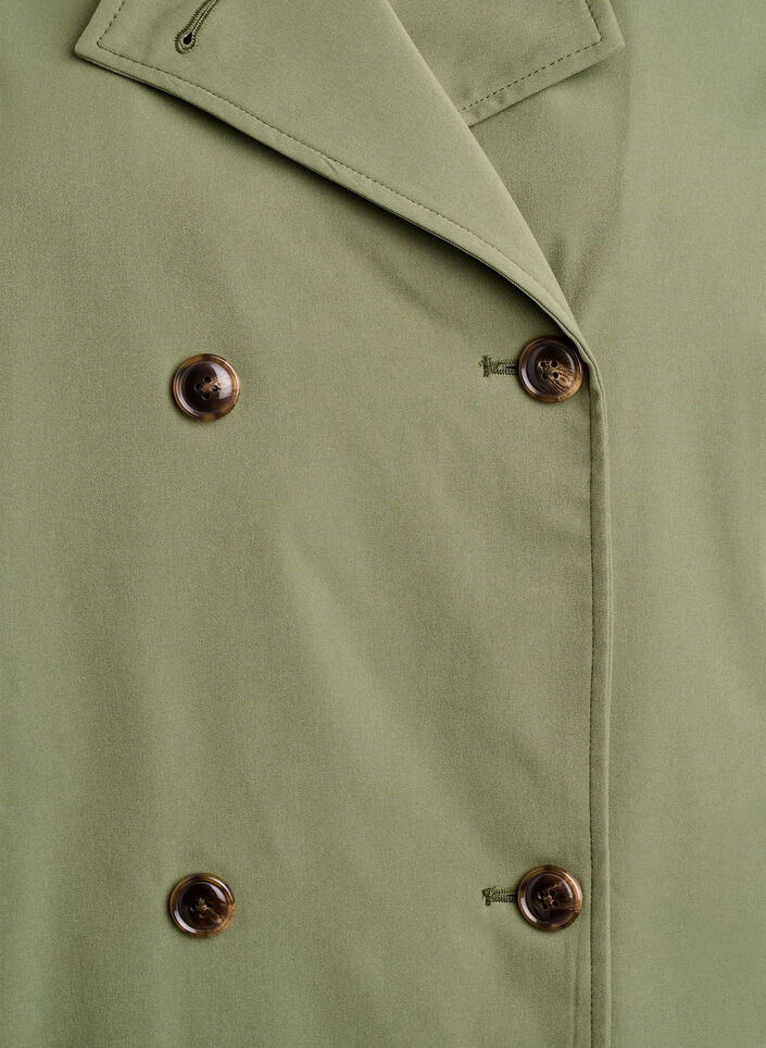 Korte trenchcoat met zakken, Groen, Packshot image number 2