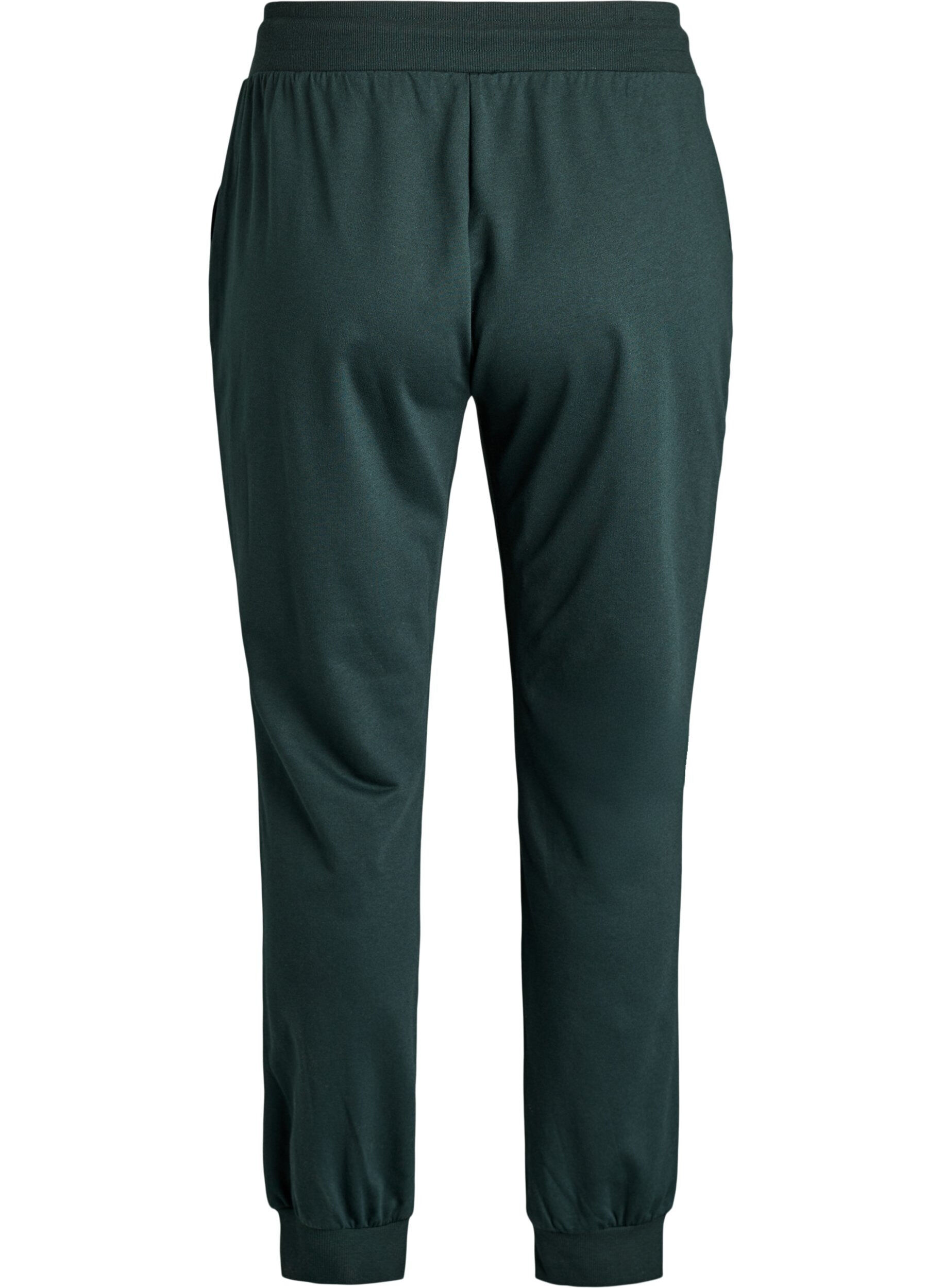 Zizzi Pantalon de surv&ecirc;tement ample avec poches, Vert fonc&eacute;, Packshot image number 1