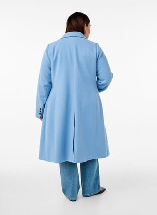 ZizziLange jas met een split aan de achterkant, Della Robbia Blue, Model image number 1