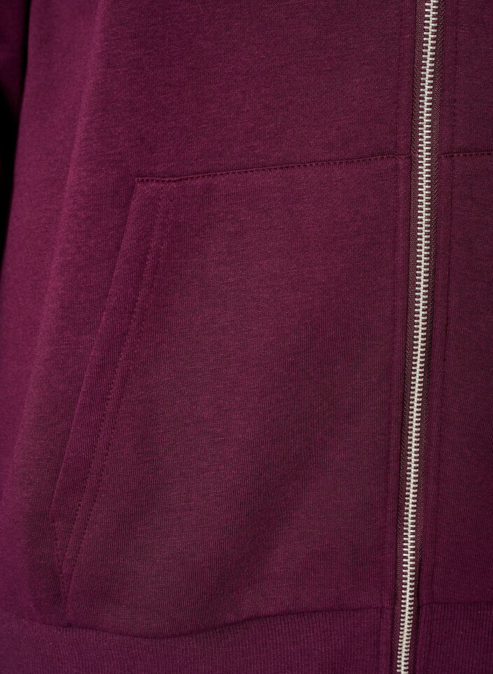 Sweatshirt met capuchon, ritssluiting en zakken, Paars, Packshot image number 3