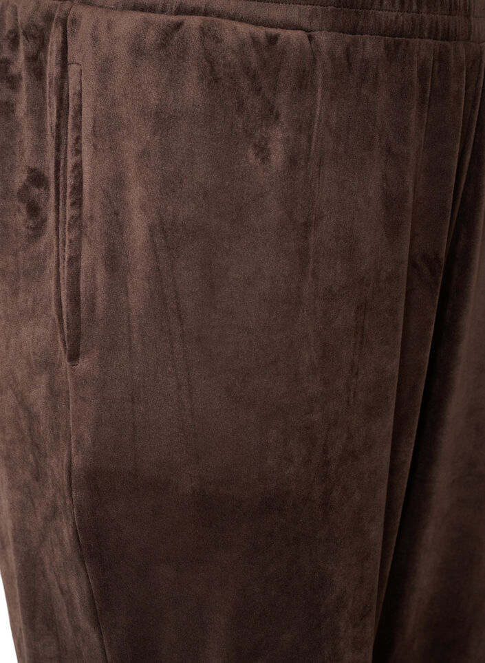 Losse velourbroek, Bruin, Packshot image number 2