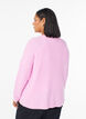 Gebreide blouse met V-hals en raglanmouwen, Roze, Model image number 2