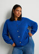Cardigan in zacht breisel met goudkleurige knopen, Turquoise, Model image number 0