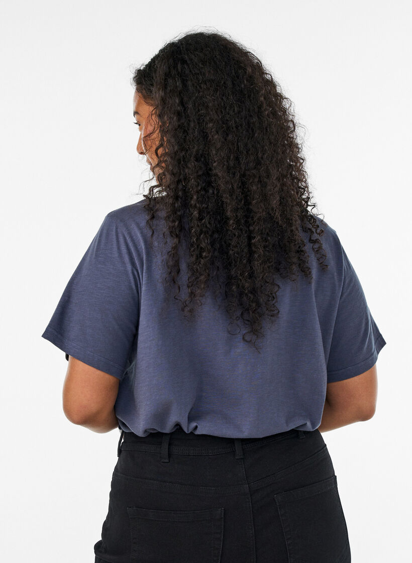 T-shirt met knoopdetail, Grijs, Model image number 2