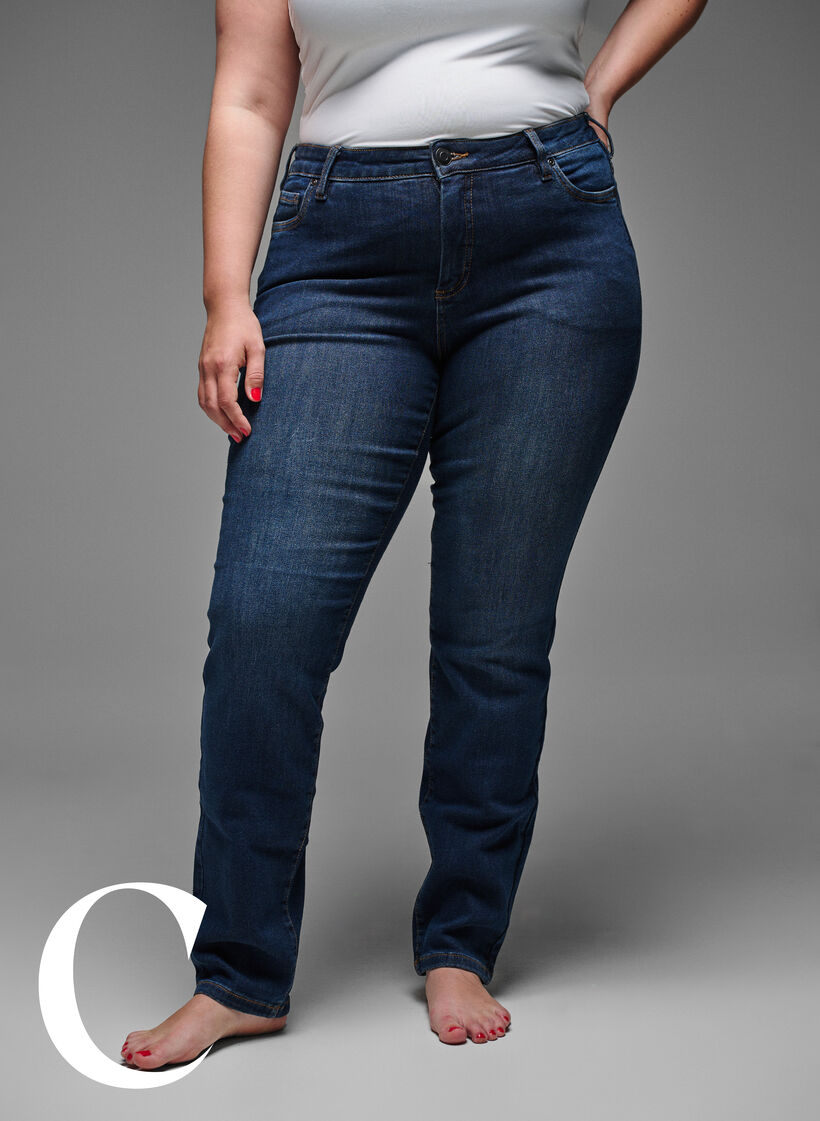 Strakke pasvorm jeans met een normale taille, Dark Blue, Model image number 6