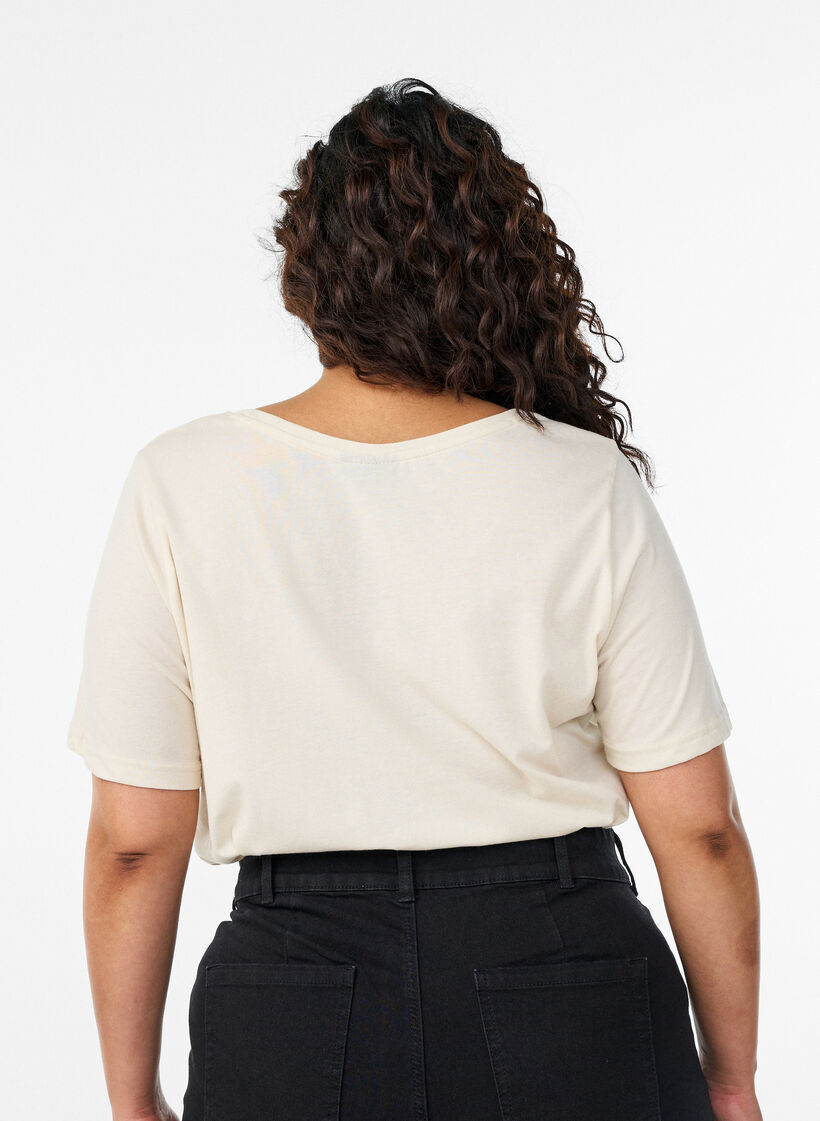 T-shirt imprim&eacute;, Vanille, Model image number 2