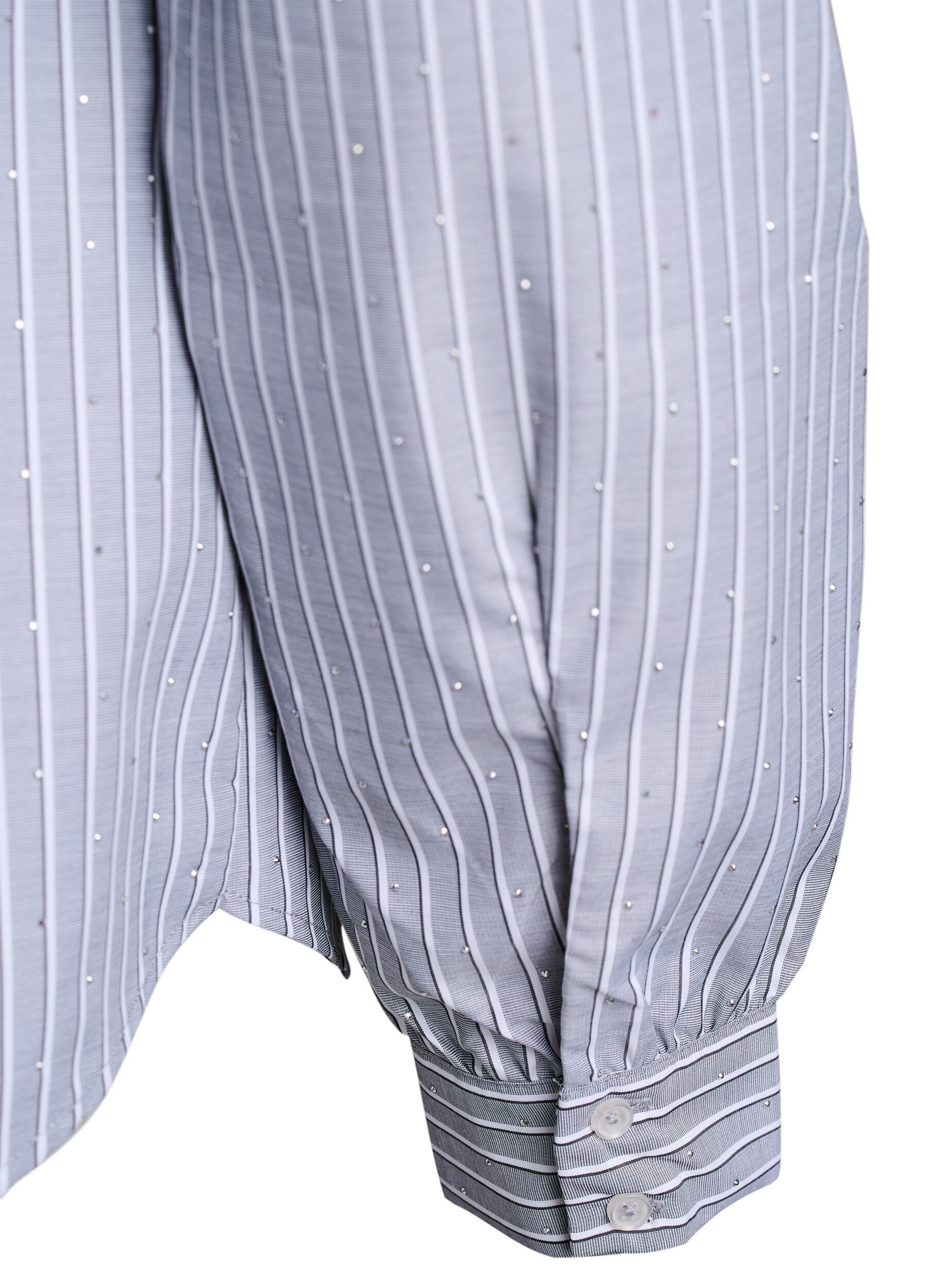 ZizziGestreept shirt met studs, Zwart, Packshot image number 3