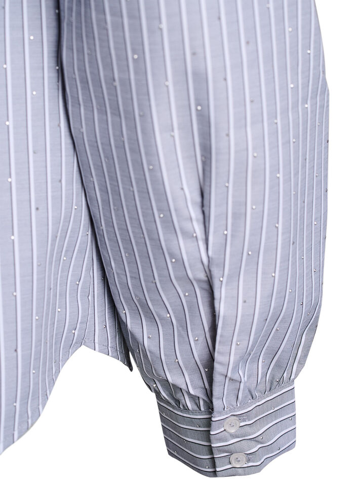 Gestreept shirt met studs, Zwart, Packshot image number 3