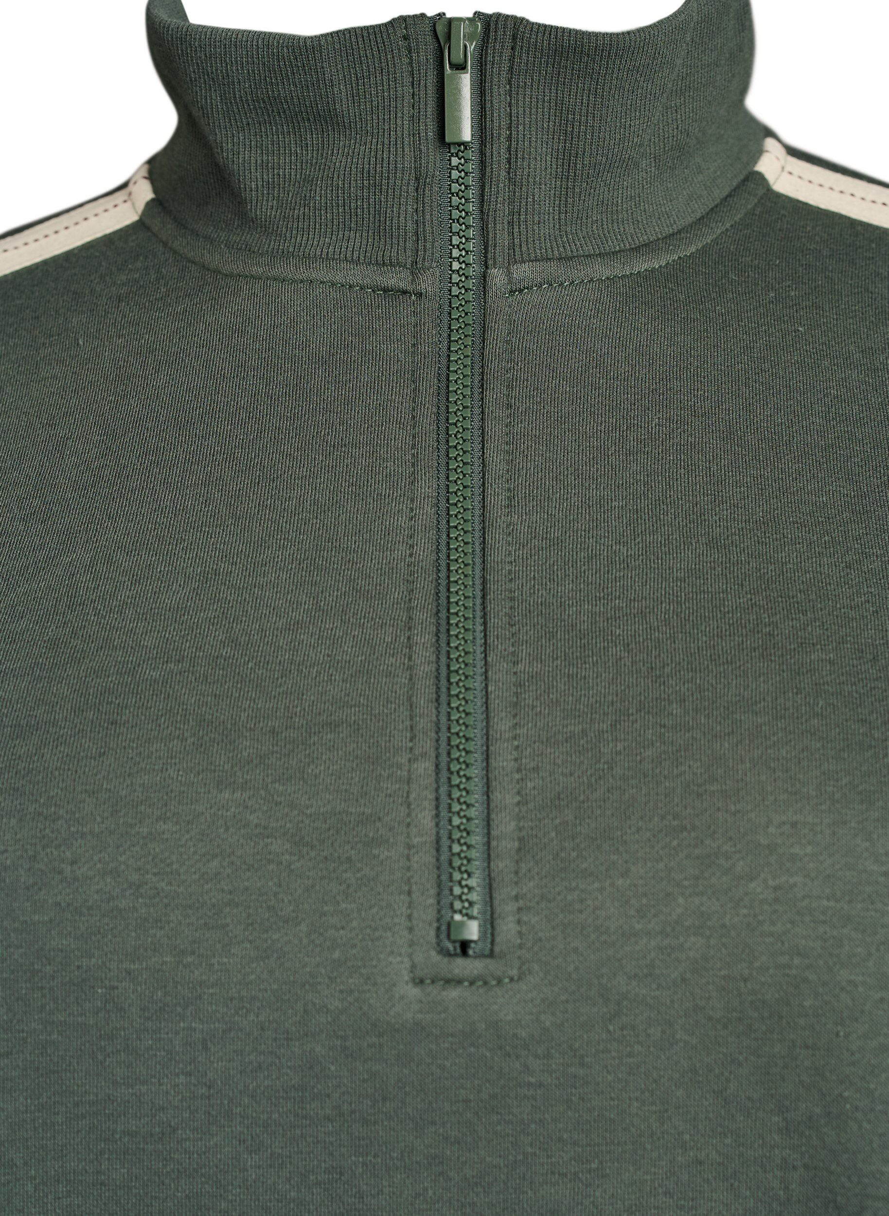 ZizziKorte sweatshirtjurk met een hoge hals, Groen, Packshot image number 2