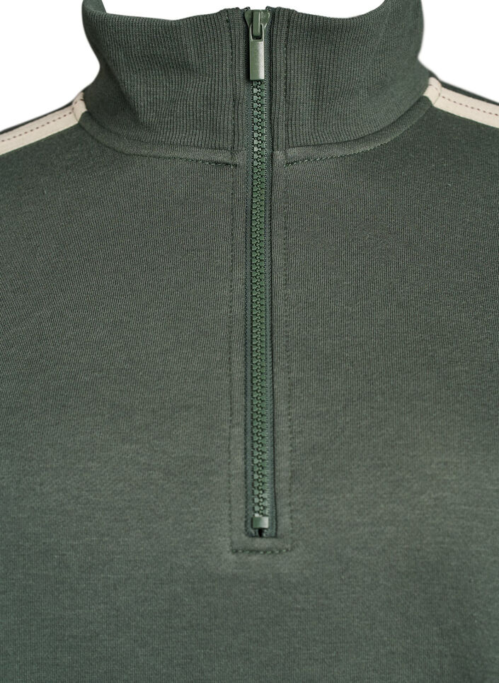 Korte sweatshirtjurk met een hoge hals, Groen, Packshot image number 2