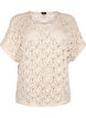 Gebreide blouse met korte vleermuismouwen, Beige, Packshot image number 0