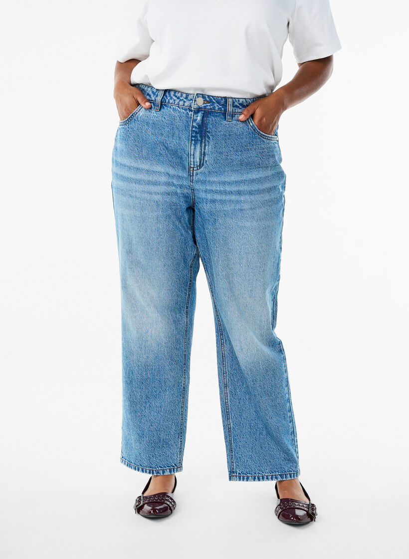 Straight-fit jeans met hoge taille, L.B.Denim, Model