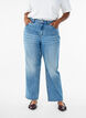 Straight-fit jeans met hoge taille, Blauw, Model image number 2