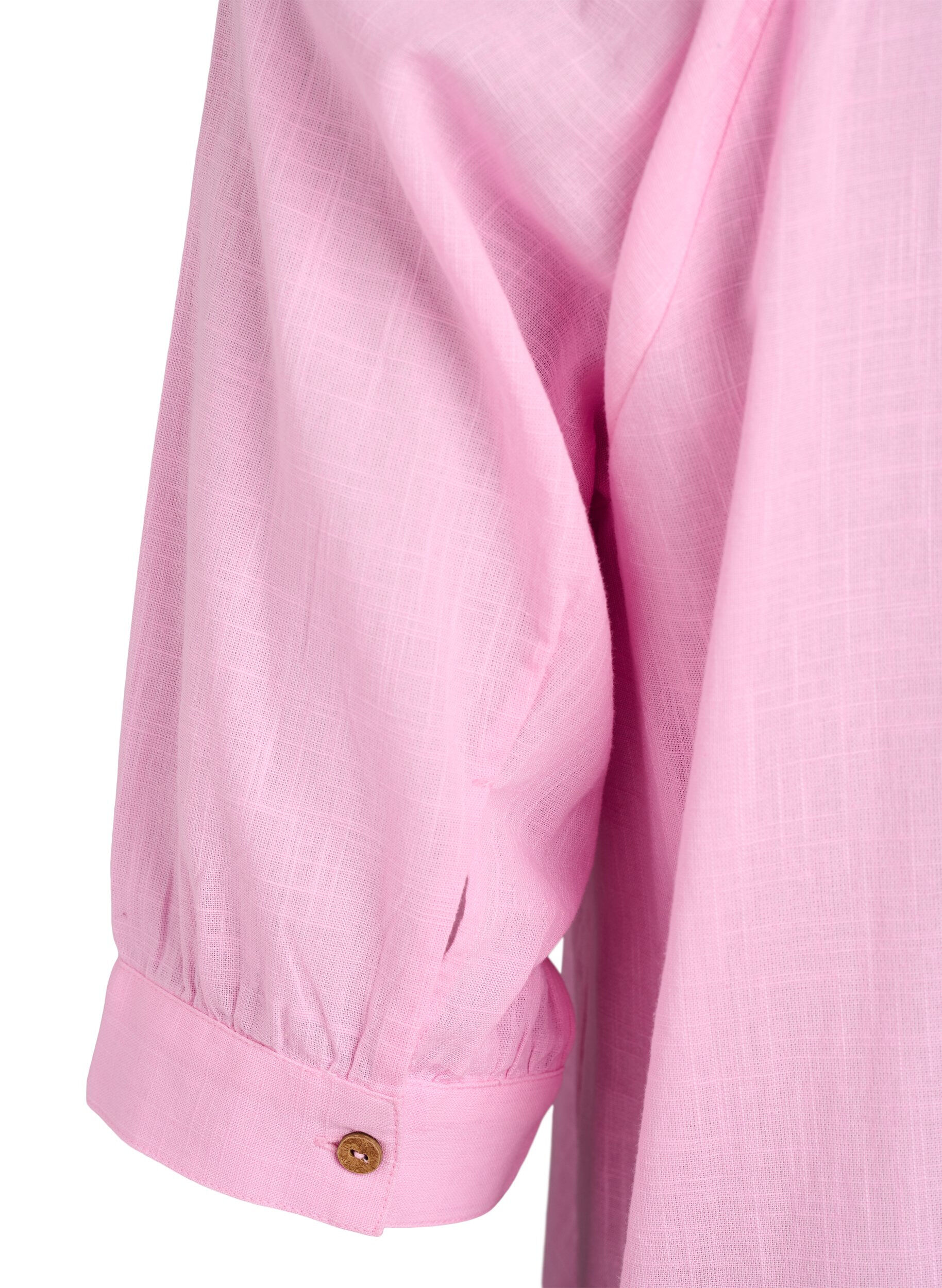 ZizziKatoenen tuniek met V-hals, Roze, Packshot image number 3