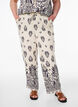 Losse broek met print en hoge taille, Beige, Model image number 3