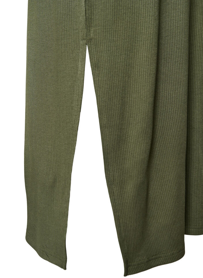 Mouwloze ribjurk van viscose, Groen, Packshot image number 3