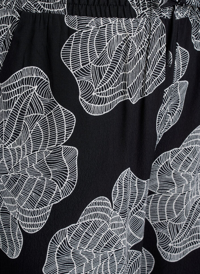 Losse viscose broek met print, Zwart, Packshot image number 2