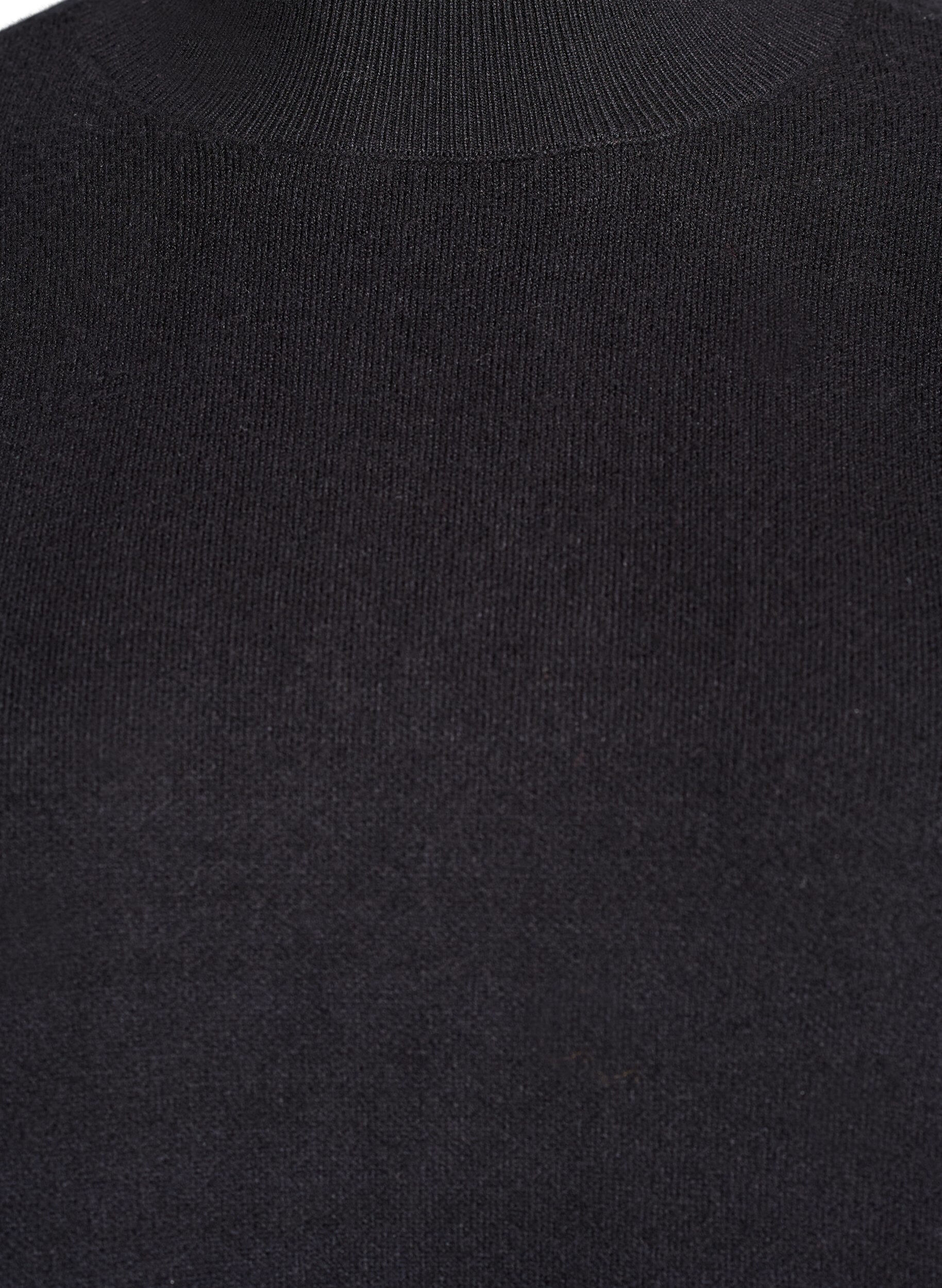 ZizziGebreide blouse met hoge hals, Zwart, Packshot image number 2
