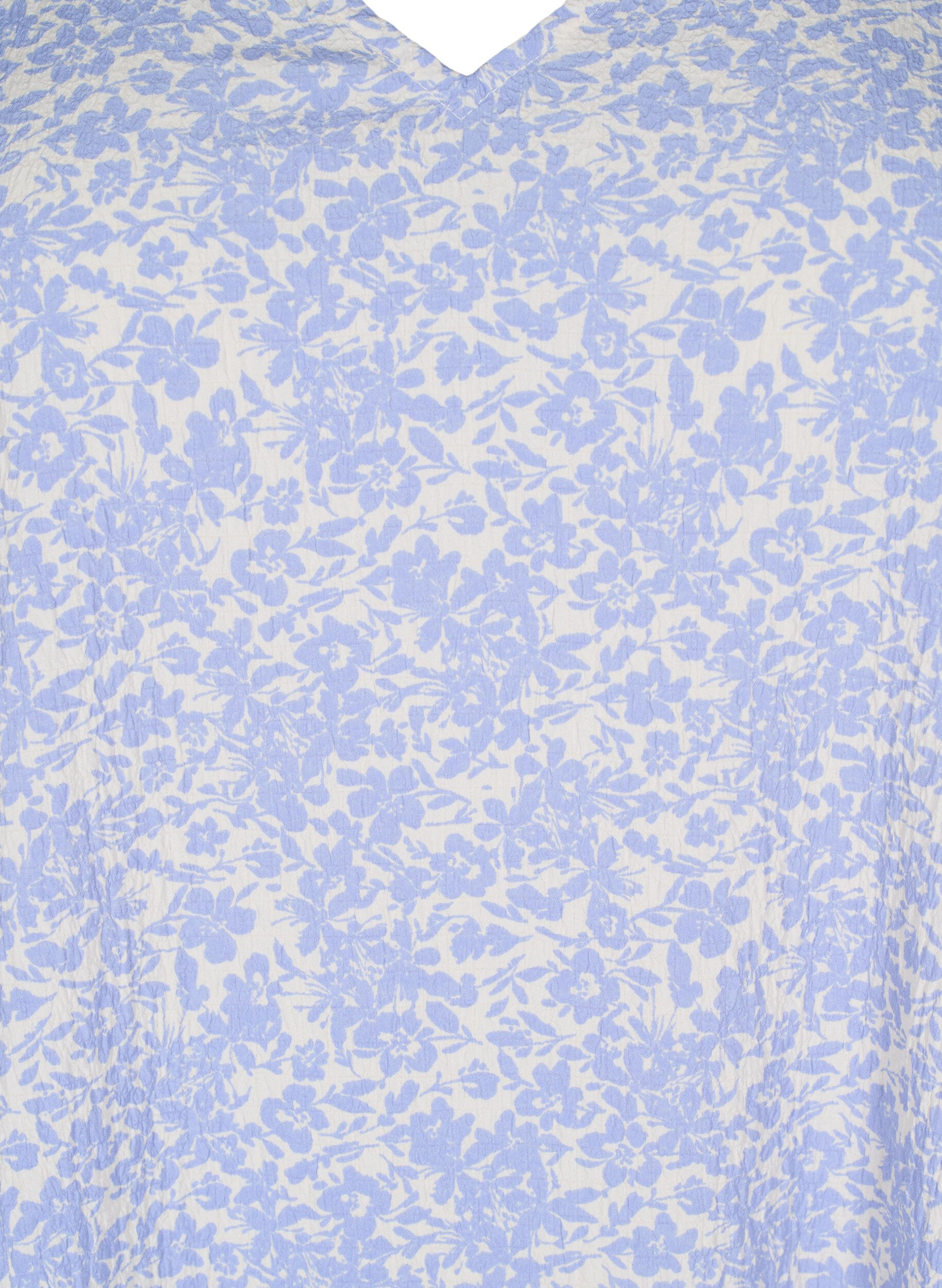 ZizziFLASH - Jurk met korte mouwen en een V-hals, Blauw, Packshot image number 2