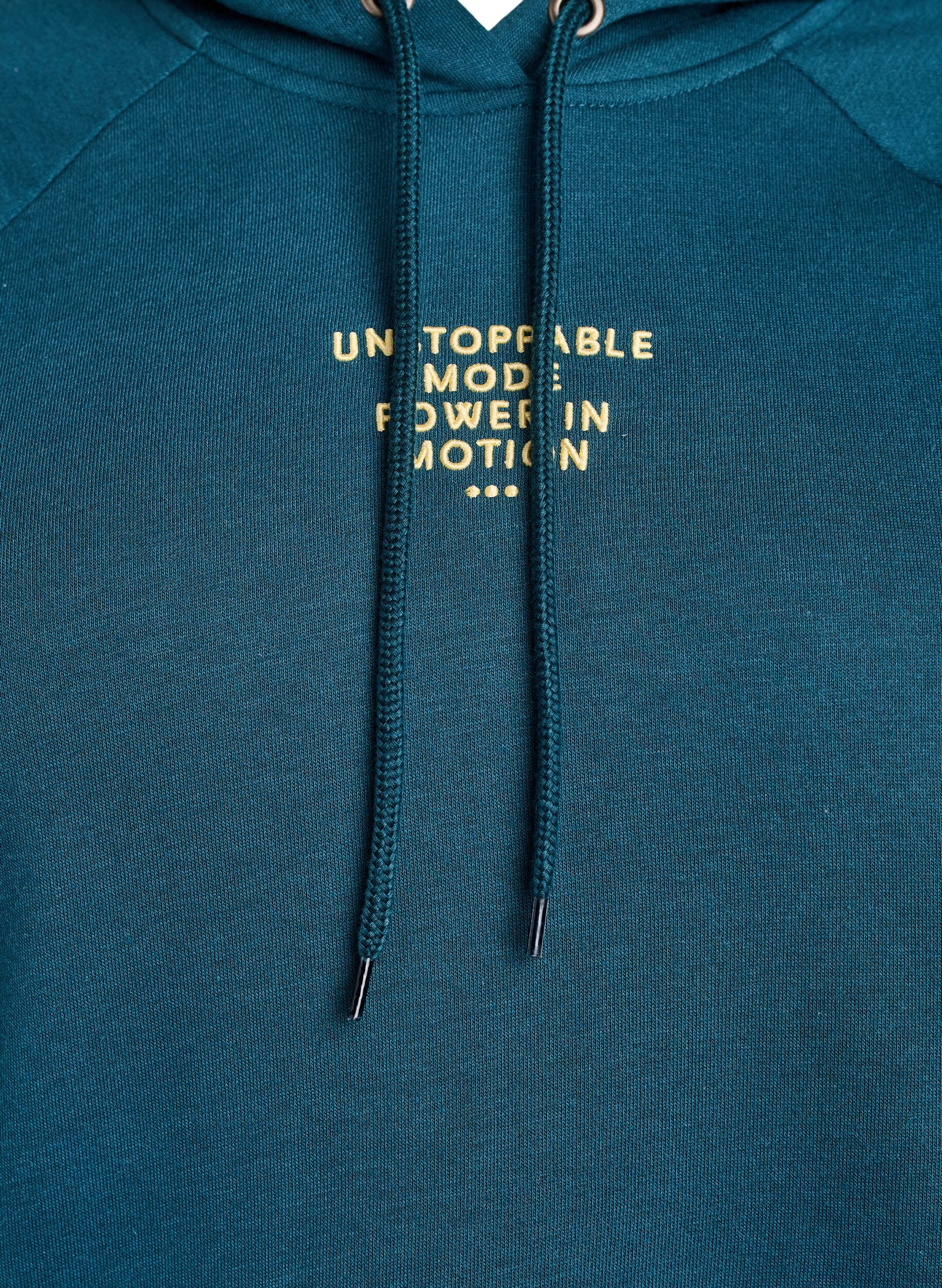 ZizziHoodie met geborduurd frontmotief, Groen, Packshot image number 2