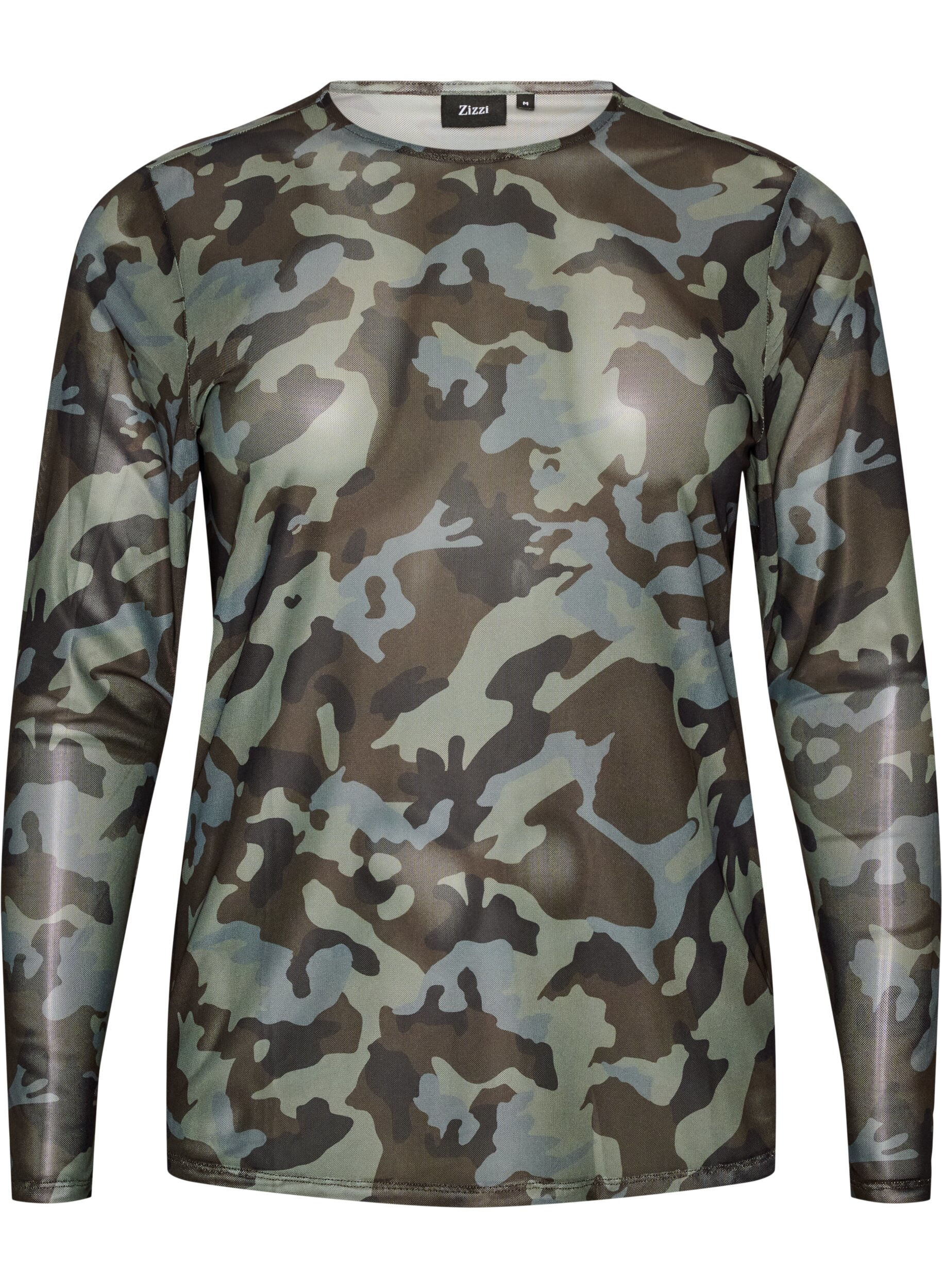 ZizziMesh blouse met print, Groen, Packshot image number 0