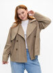 Korte trenchcoat met drukknoopsluiting, Coriander, Model image number 0