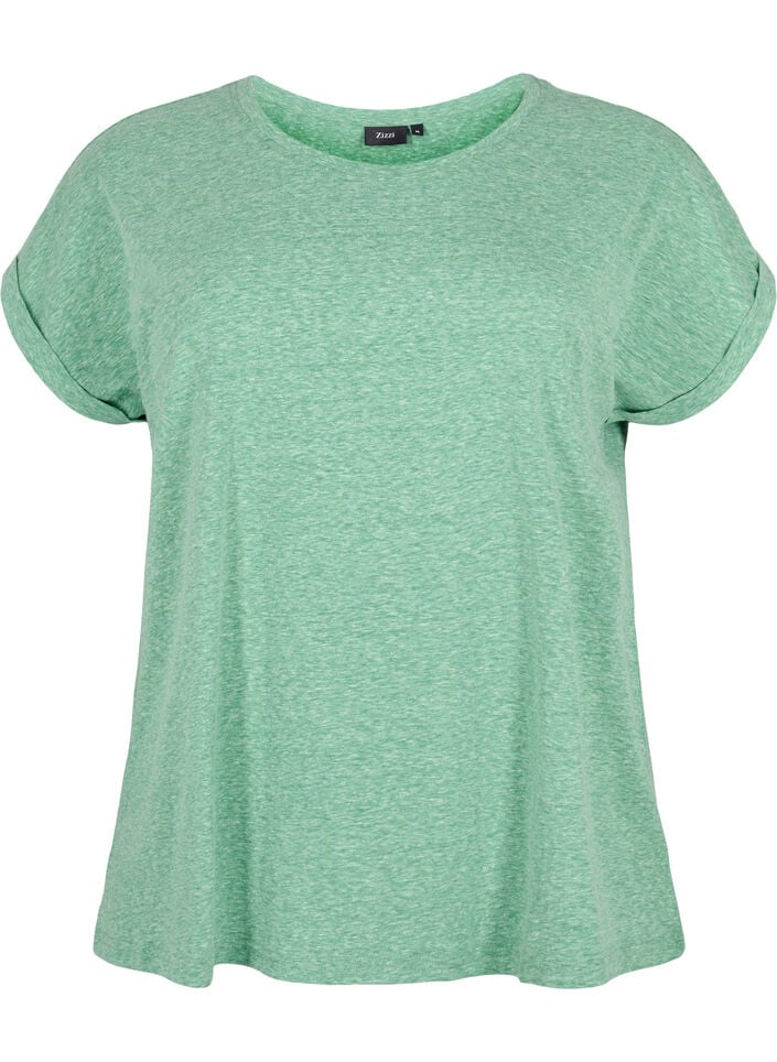 Gemêleerd T-shirt met korte mouwen, Groen, Packshot image number 0