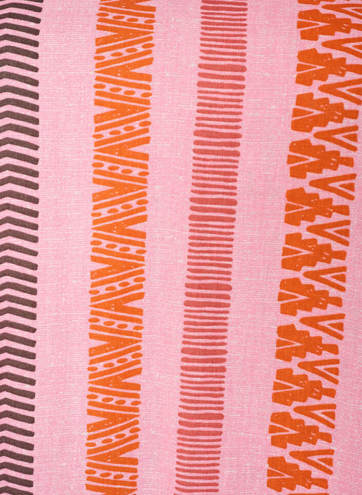 Korte jurk in linnen en viscose met 3/4 mouwen, Roze, Packshot image number 2