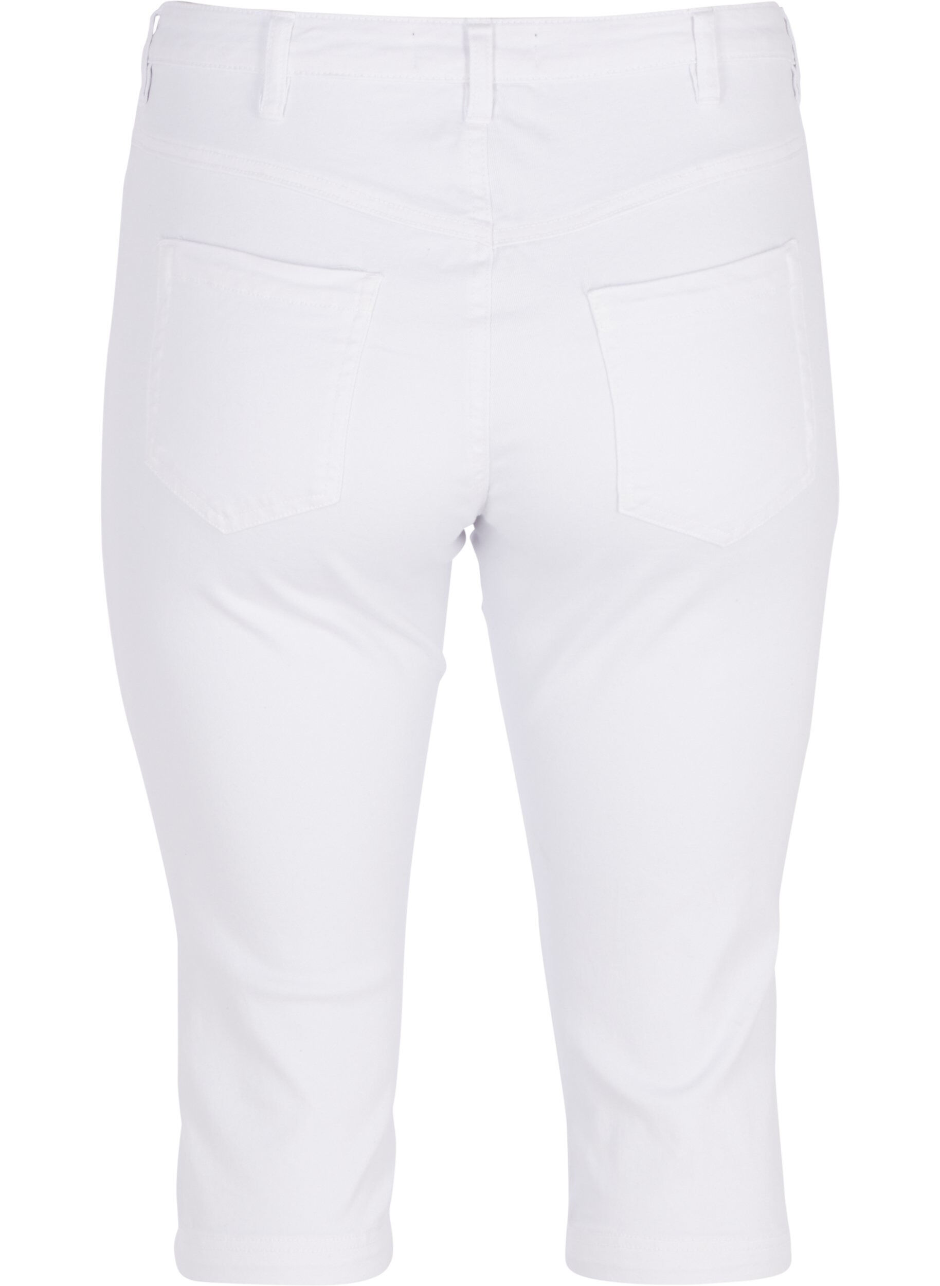 ZizziSlim fit Emily capri jeans, Wit, Packshot image number 1