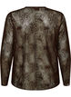 Mesh blouse met bloemen en pailletten, Bruin, Packshot image number 1
