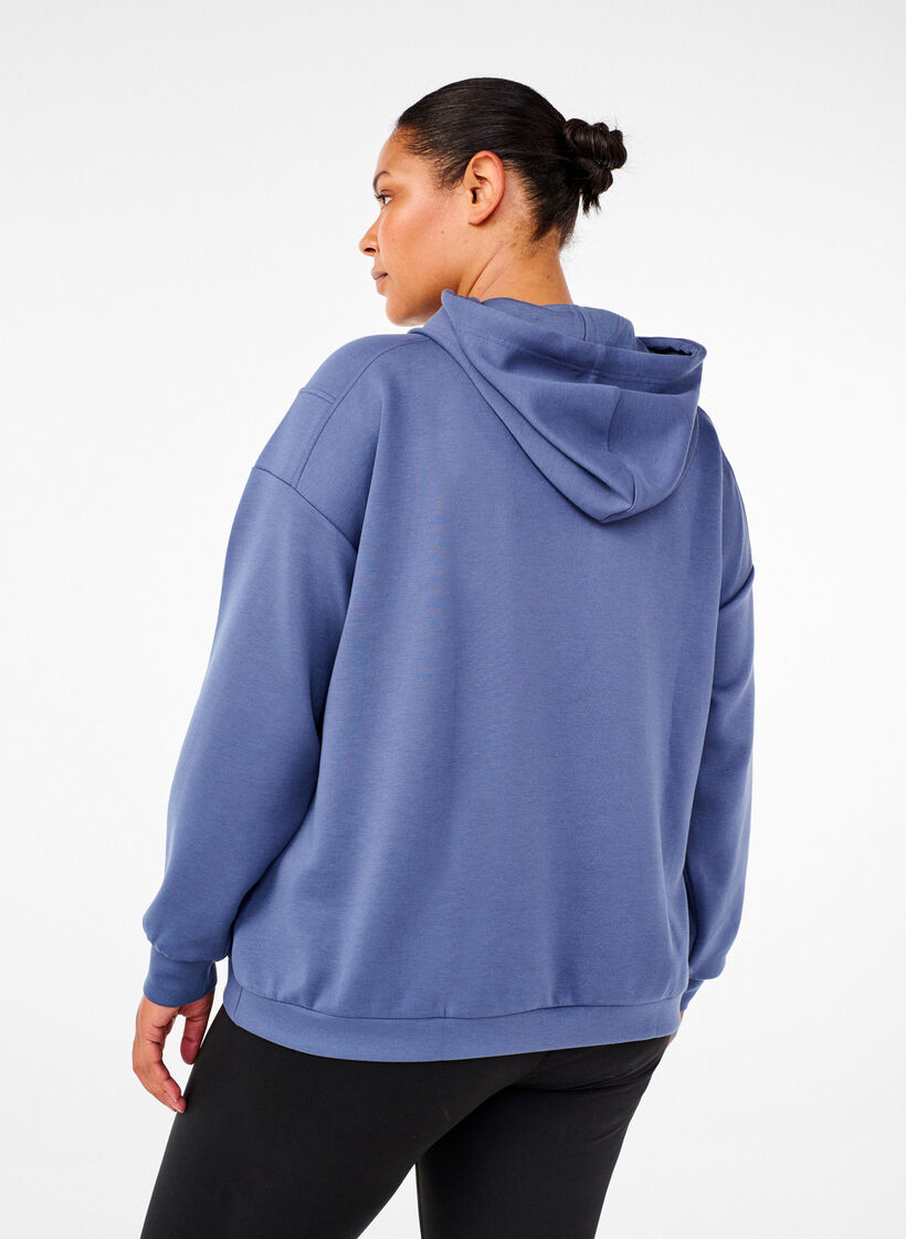 Sportieve hoodie, Vintage Indigo, Model image number 1