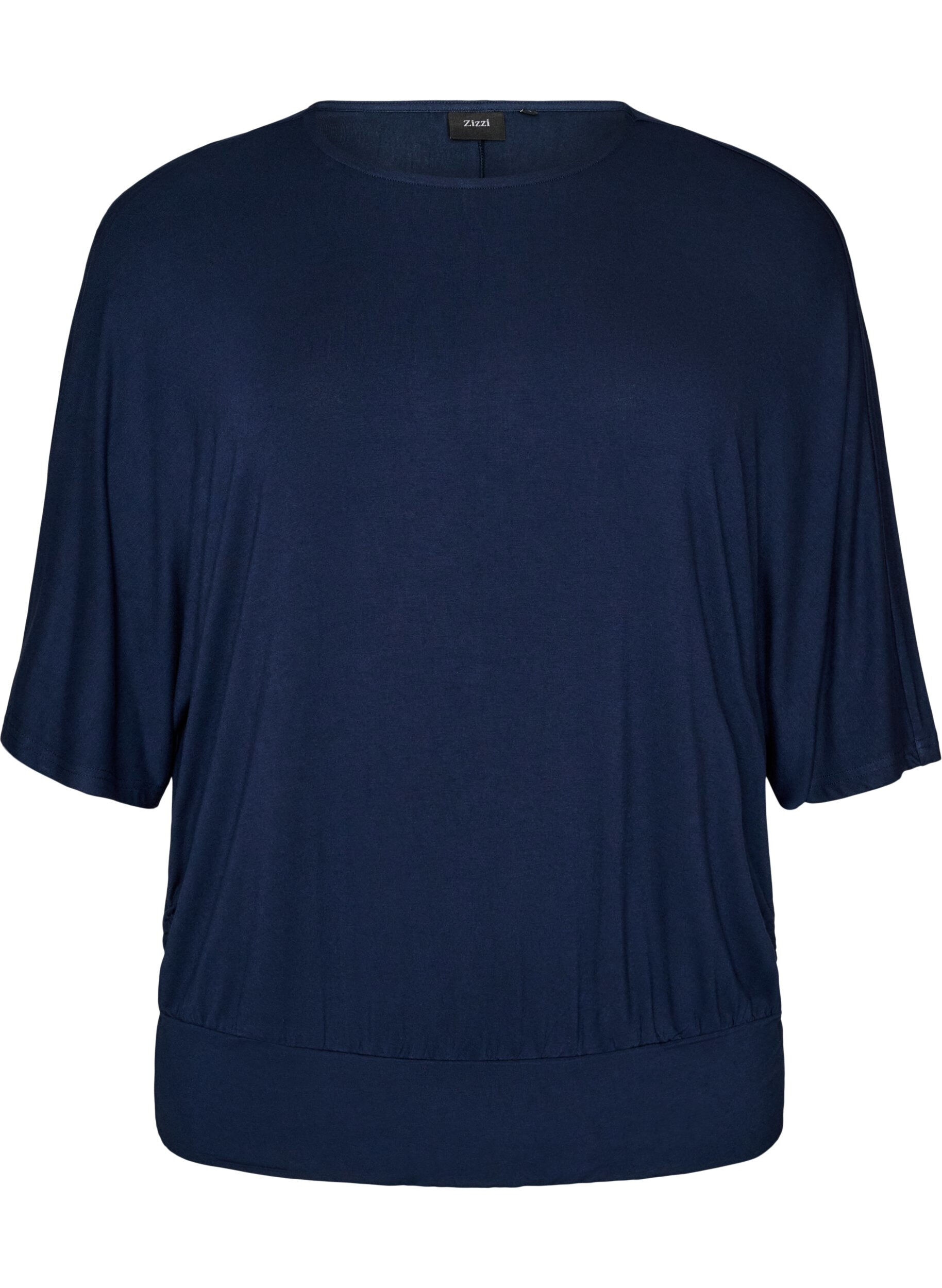 Jersey blouse met halflange ballonmouwen