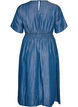Midijurk in een denimlook met een elastische taille, Blauw, Packshot image number 1
