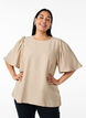 Blouse met korte, wijde mouwen, Beige, Model image number 0