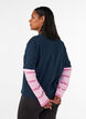 T-shirt met een sportieve gelaagde look, Blauw, Model image number 2