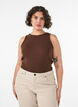 Katoenen ribtop met hoge hals, Bruin, Model image number 0