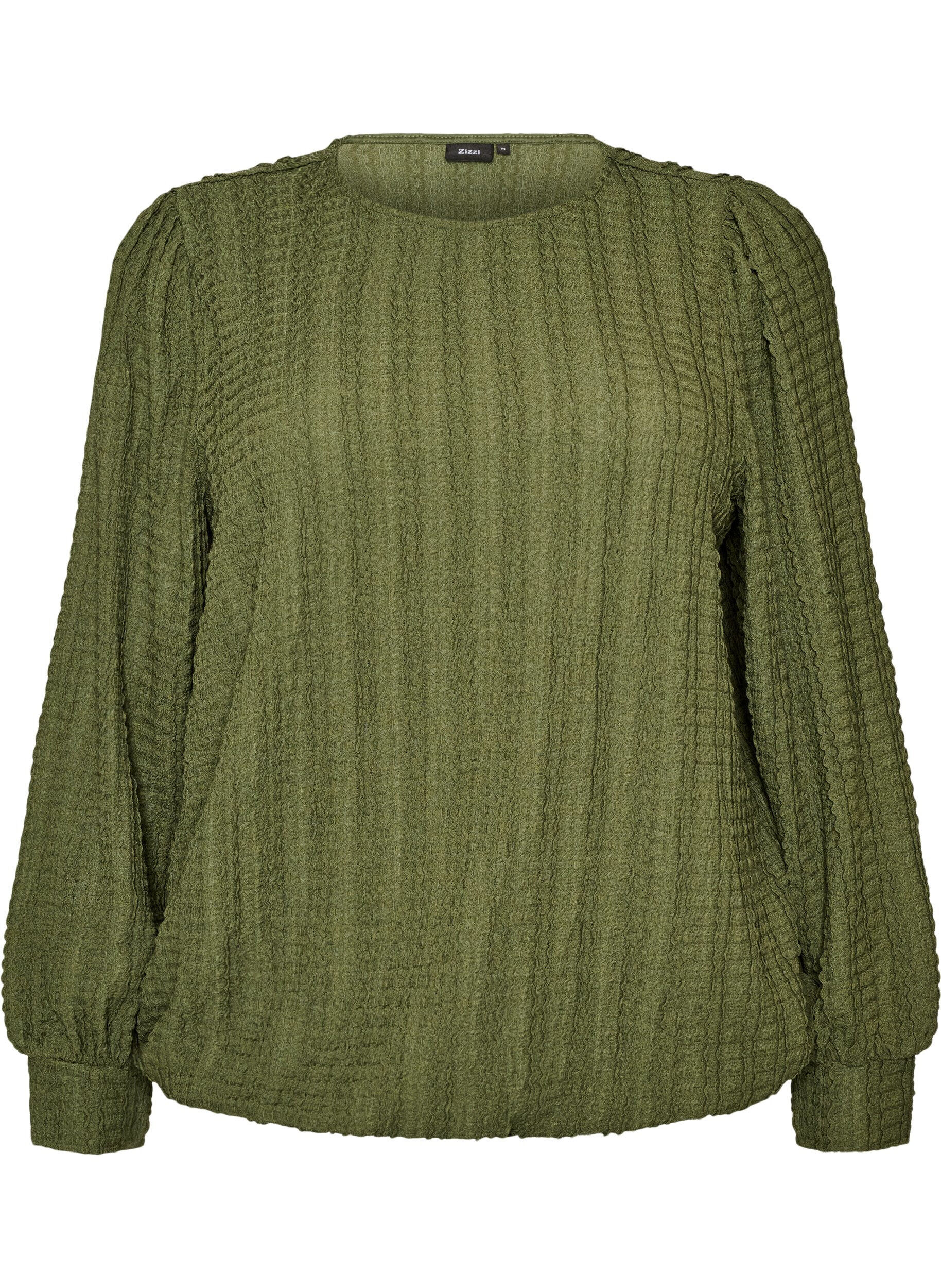 Jersey blouse met structuur en ballonsilhouet