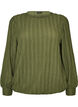 Jersey blouse met structuur en ballonsilhouet, Groen, Packshot image number 0