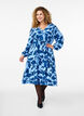 Jurk met lange mouwen met paisleyprint en strikceintuur, Blauw, Model image number 0