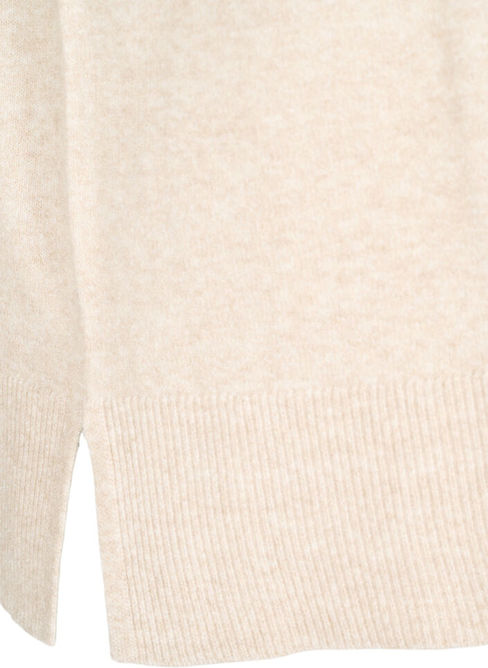 Gebreid vest met geribbelde randen, Simply Taupe Mel., Packshot