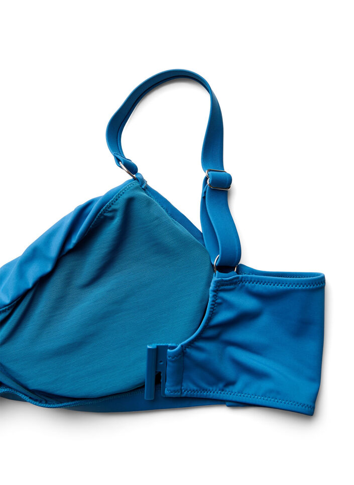 Bikini-bh met beugel en drapering, Blauw, Packshot image number 3