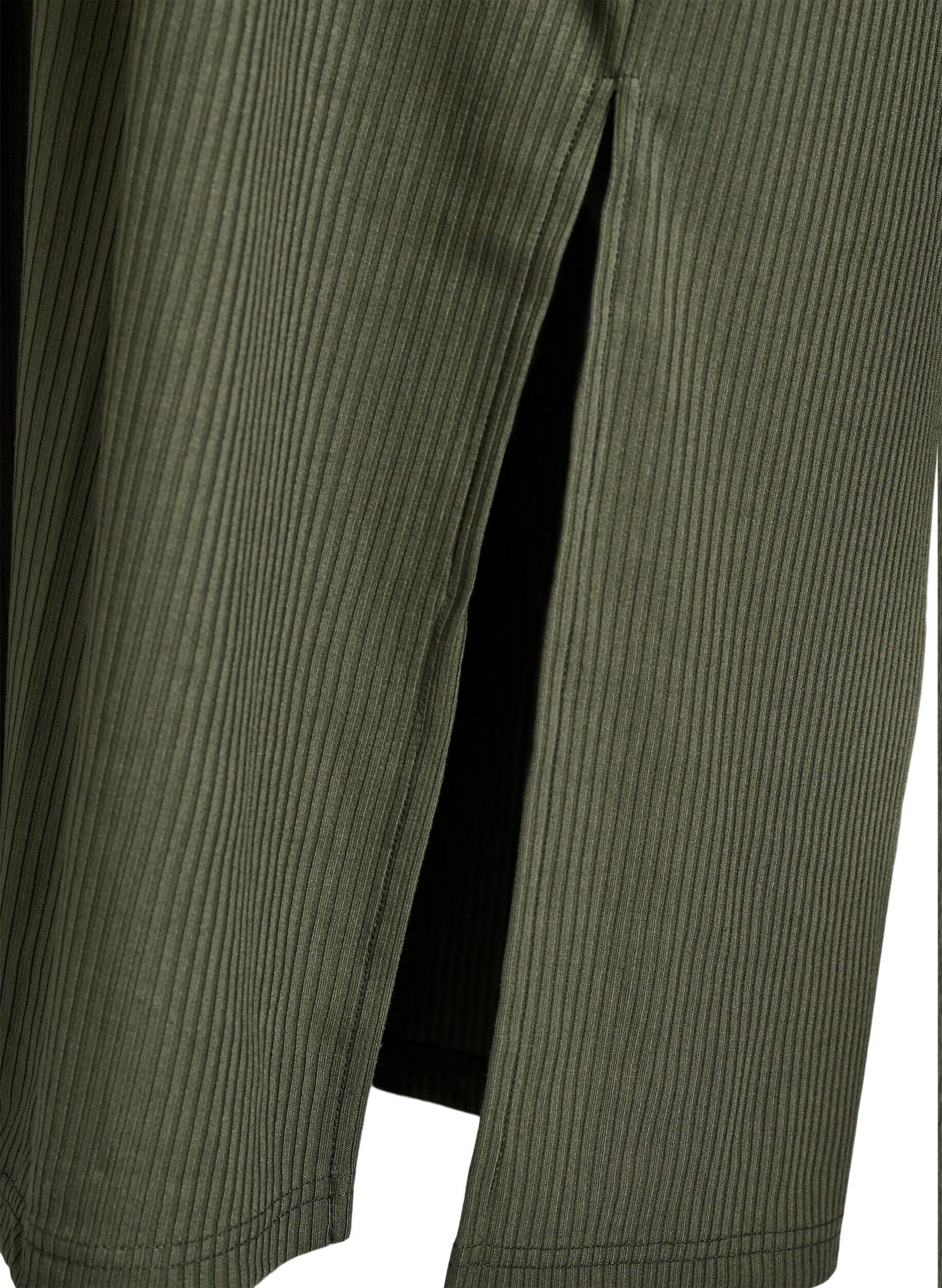 ZizziJersey maxi jurk met kraag en korte mouwen, Groen, Packshot image number 3