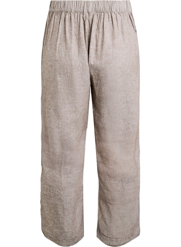 Linnen en viscose broek met losse pasvorm, Fossil , Packshot